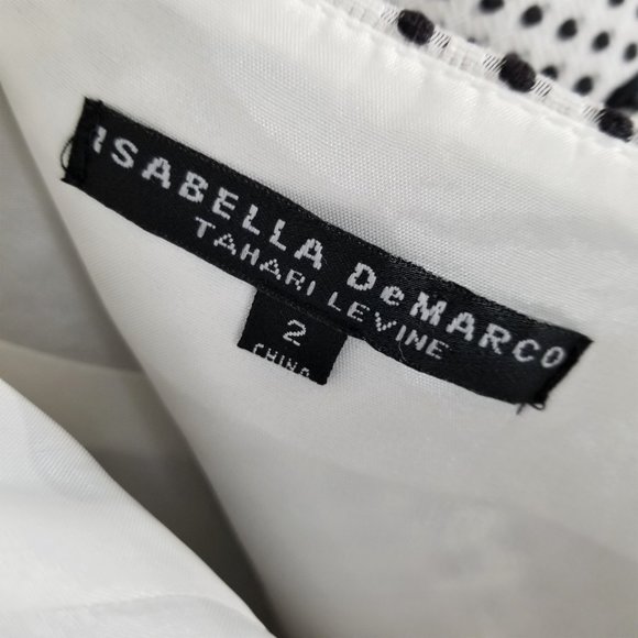 Tahari Levine Isabella Demarco Women's 2 Dress Lined Sheath Pencil White/Blk - Picture 7 of 8